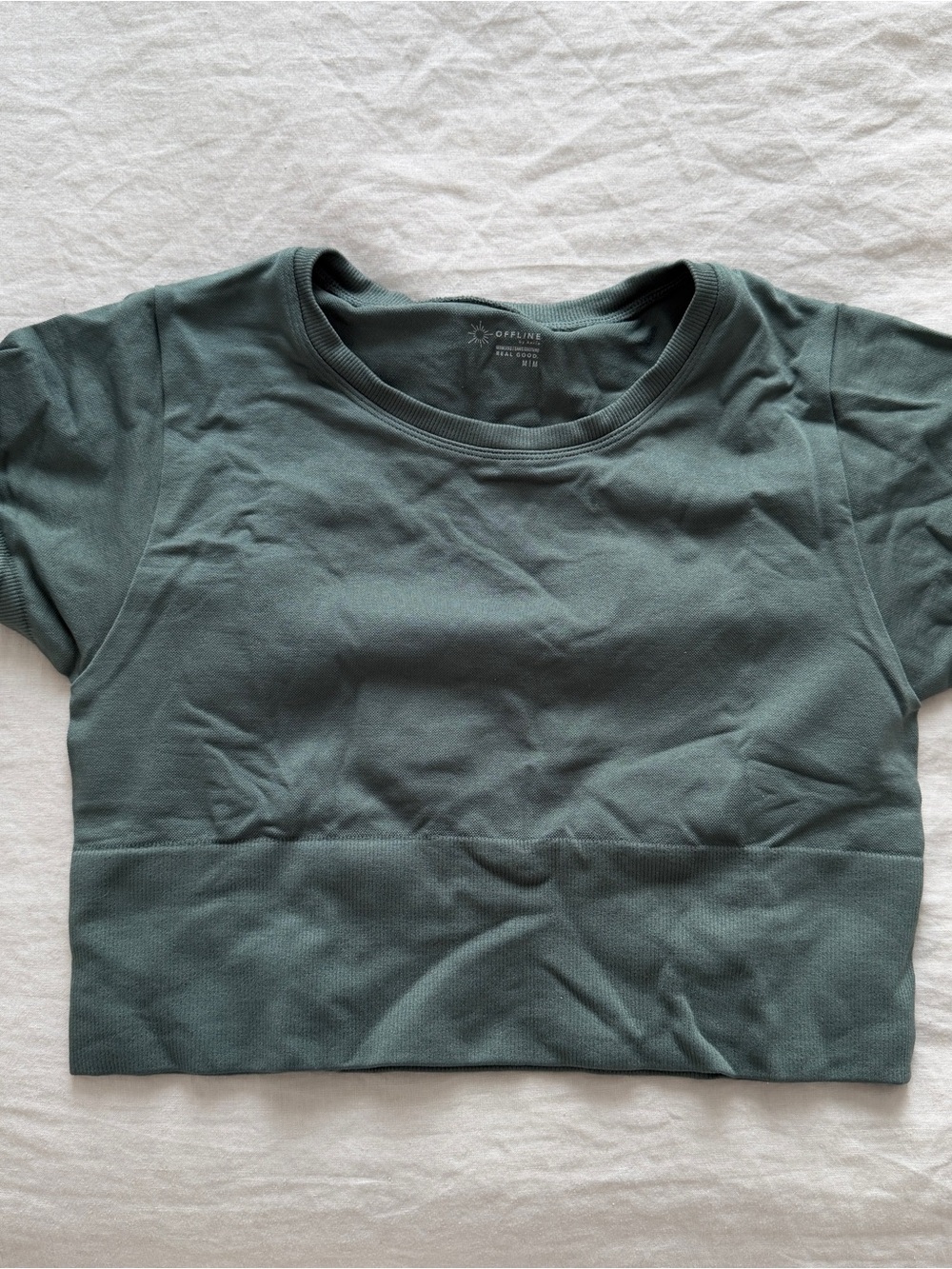 Aerie Offline Workout top - green cropped